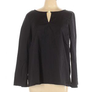 NWT Company Ellen Tracy Black Bell Sleeve Split-Neck Blouse Size L MSRP $69.50